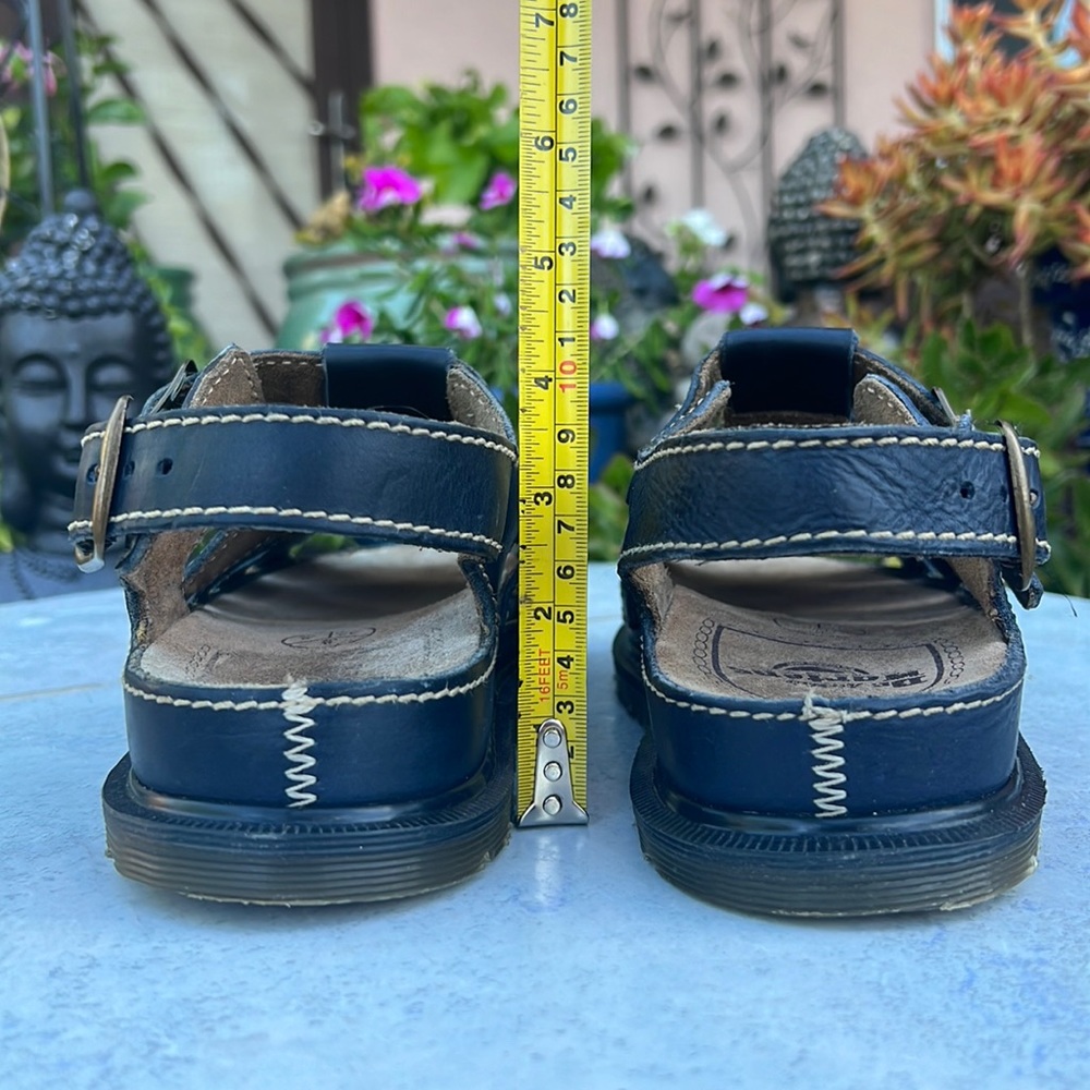🏴 Blue Vintage Dr. Martens MIE Double Buckle Cut-Out Sandals UK 8 - Picture 9 of 16